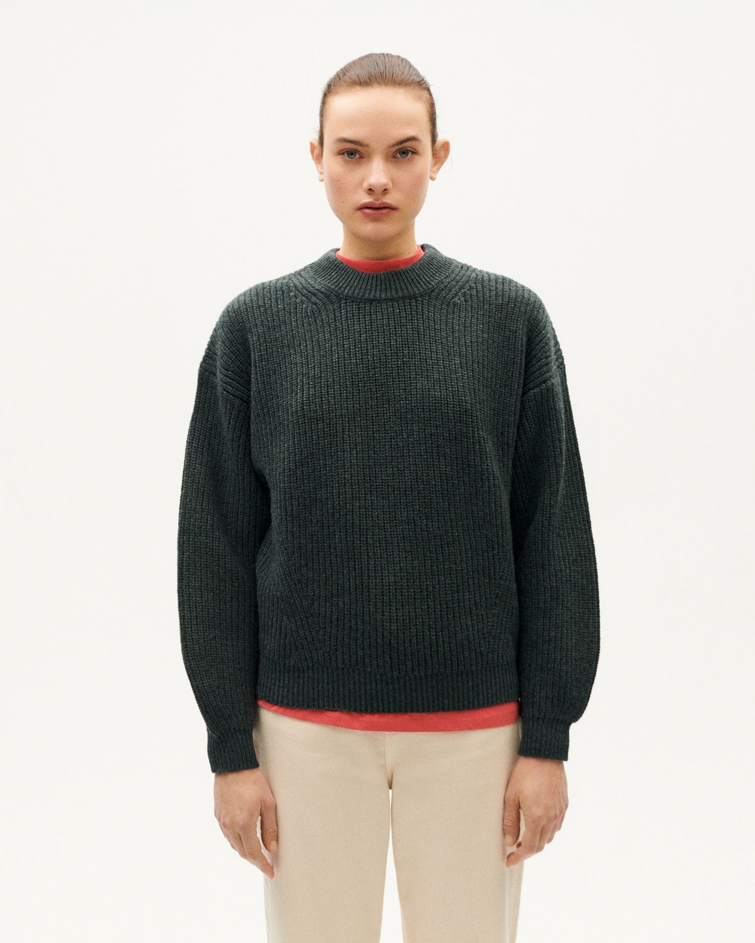 Graphite wool Carmen sweater sustainable woman | Thinking MU – THINKING ...