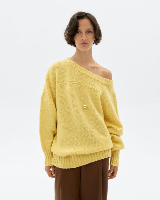 Jersey oversize lana merino amarillo Liza sostenible - 1