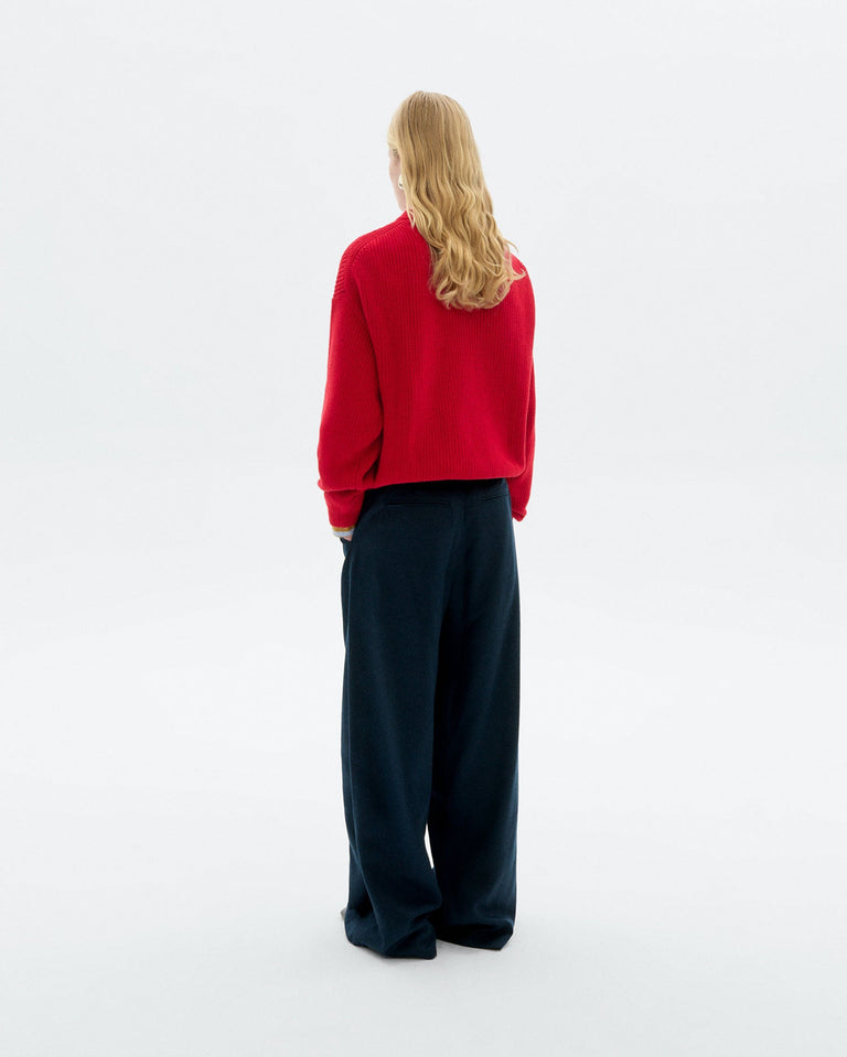 Jersey rojo algodón orgánico Carmen sostenible - 4