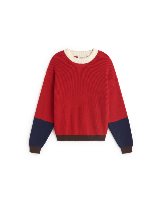Jersey rojo algodón orgánico Carmen sostenible silueta - 1