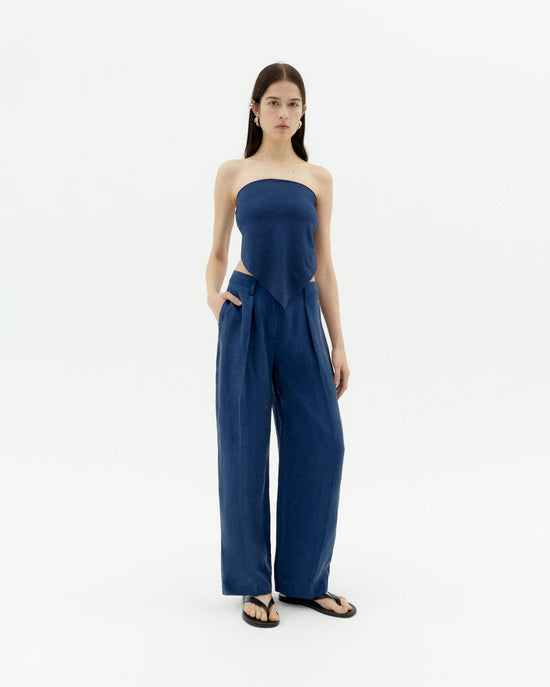 Pantalón azul cupro Cirila sostenible-2
