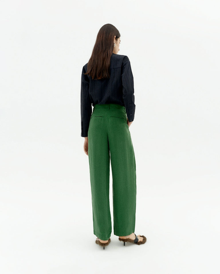 Pantalón verde cupro Cirila sostenible-4