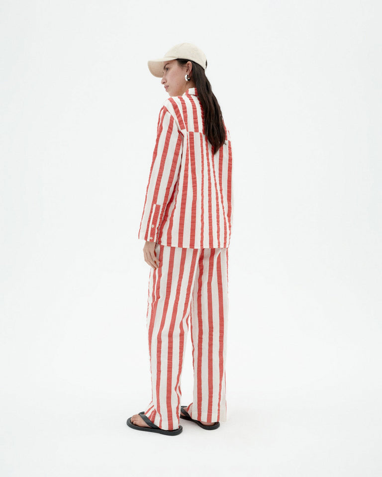 Pantalón rayas rojas Manolita sostenible-3