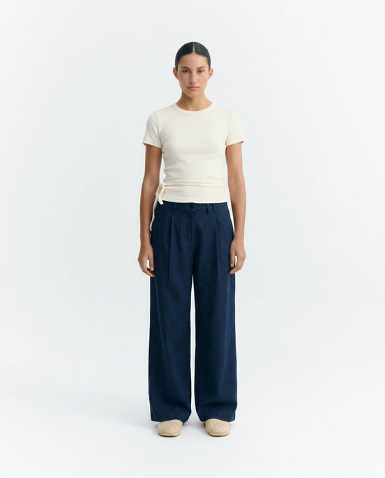 Pantalón wide leg azul hemp Molly sostenible - 1.1
