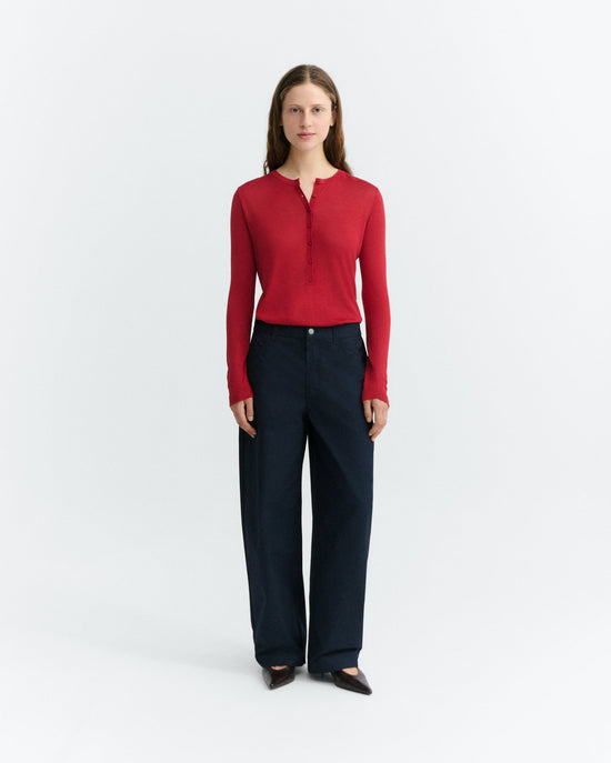 Pantalón barrel navy Marissa sostenible - 1