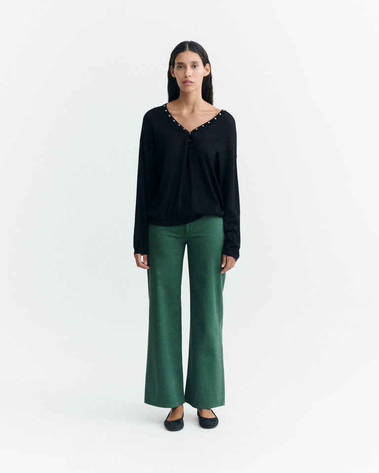 Pantalón tiro bajo bordado a mano Kettan sostenible - 1