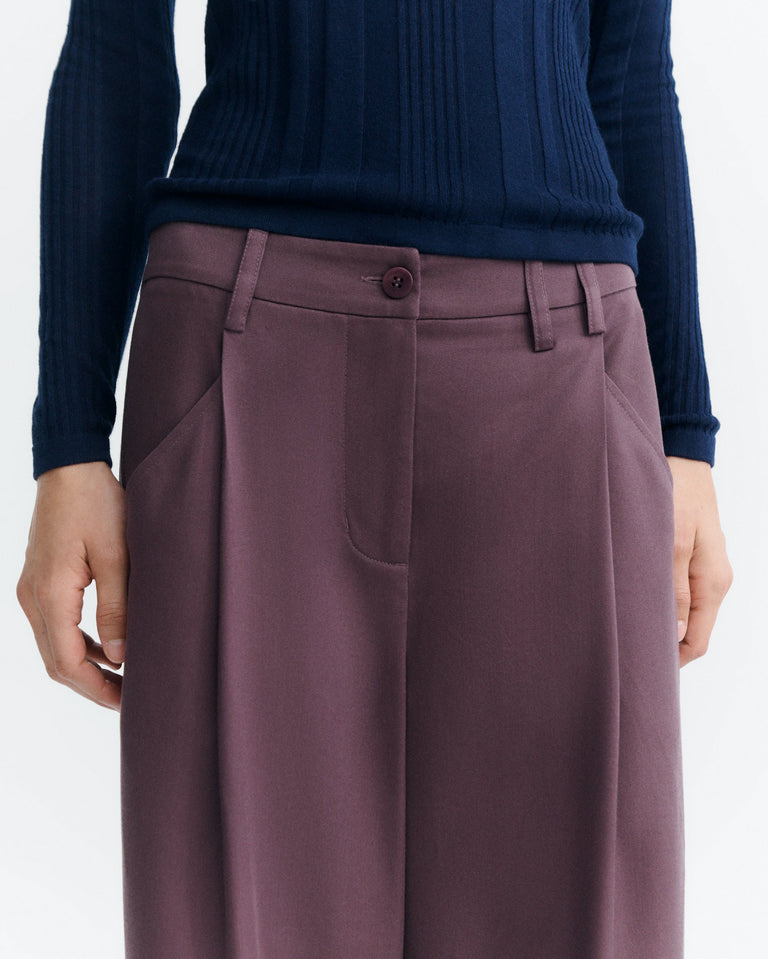 Pantalón wide leg pinza rojo Molly sostenible - 3