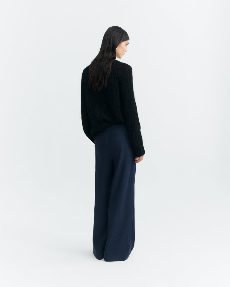 Pantalón wide leg lana fría navy Pat sostenible - 4