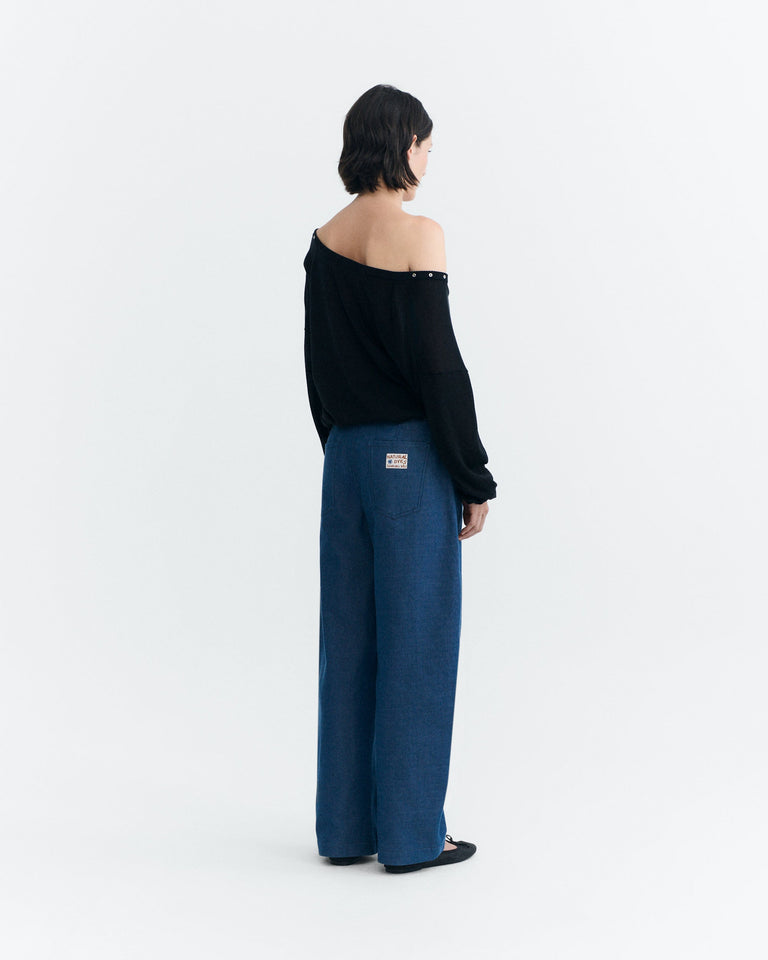 Jeans barrel tinte natural  indigo Marissa sostenible - 4