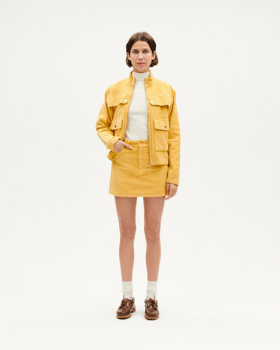 Yellow corduroy mini skirt Kimmy