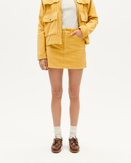 Yellow corduroy mini skirt Kimmy