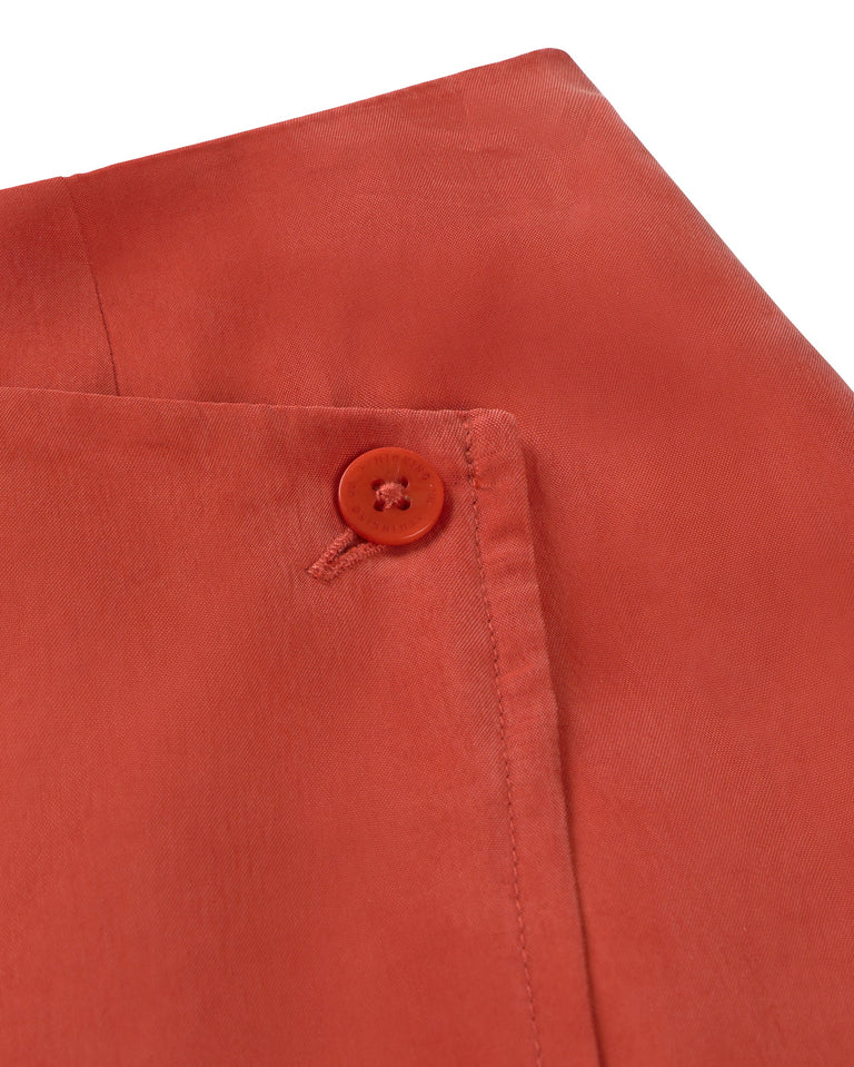 Falda larga roja cupro Selina sostenible silueta - 2