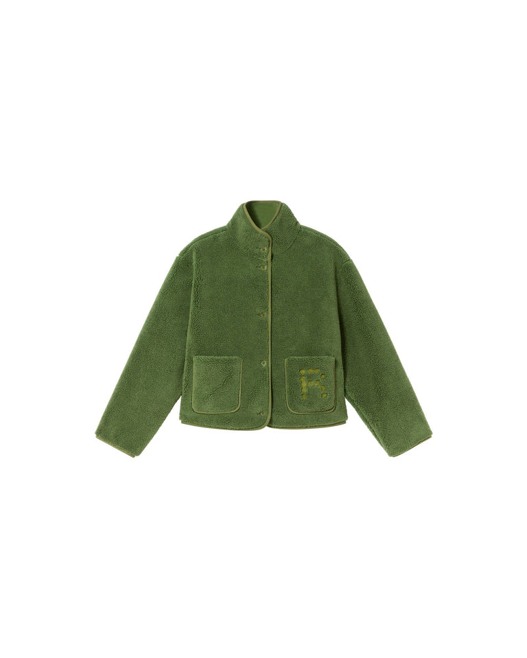 Chaqueta verde borreguito Kourtney sostenible-silueta-1