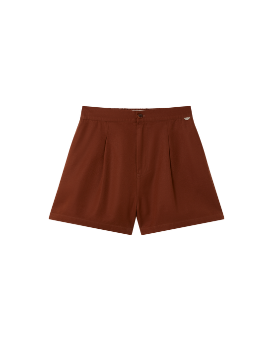 Short marrón hemp Narciso sostenible  - silueta