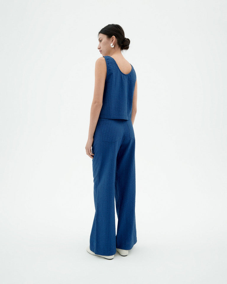 Top azul seersucker Justine sostenible-4