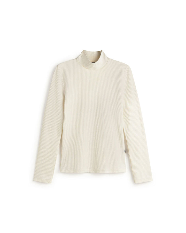 Top cuello alto blanco hemp Aine sostenible silueta - 1