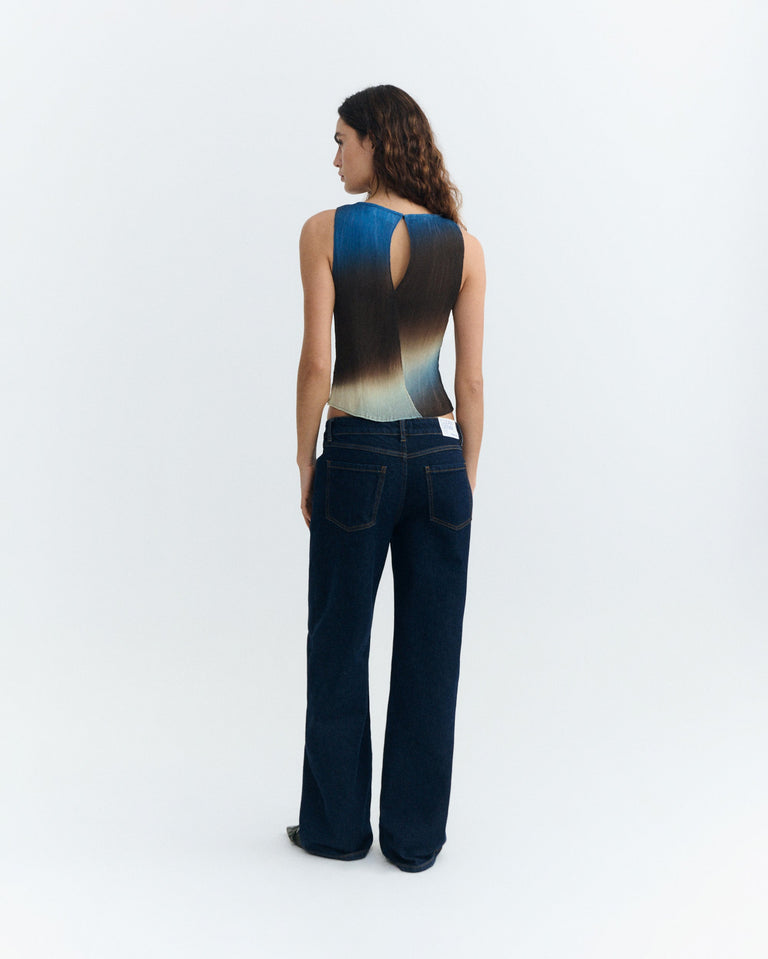 Top plisado marrón glass Dora sostenible - 4