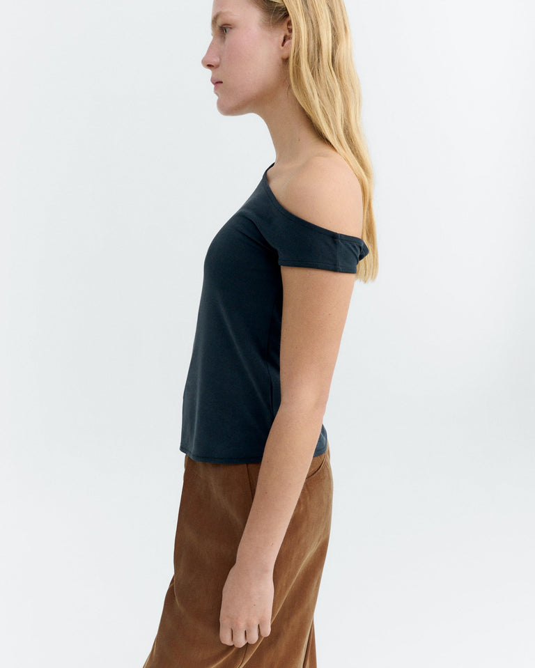 Top negro asimétrico Zohar sostenible - 4