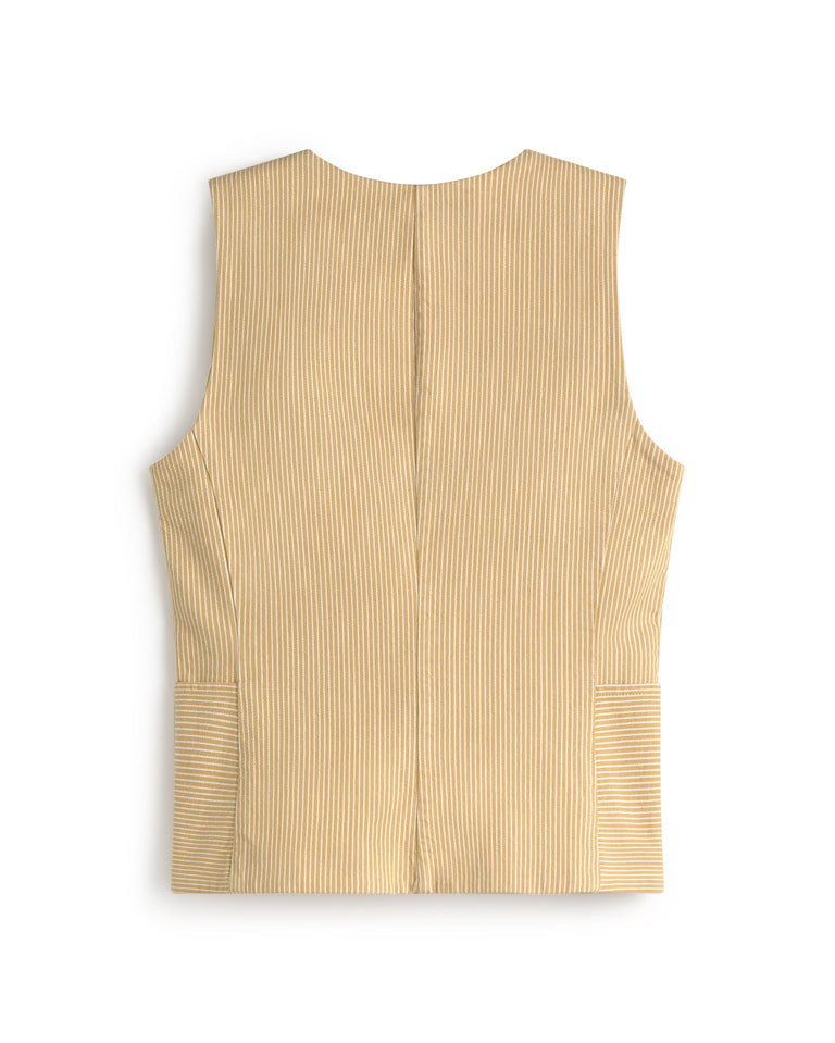 Chaleco rayas amarillo Alisa sostenible silueta - 3