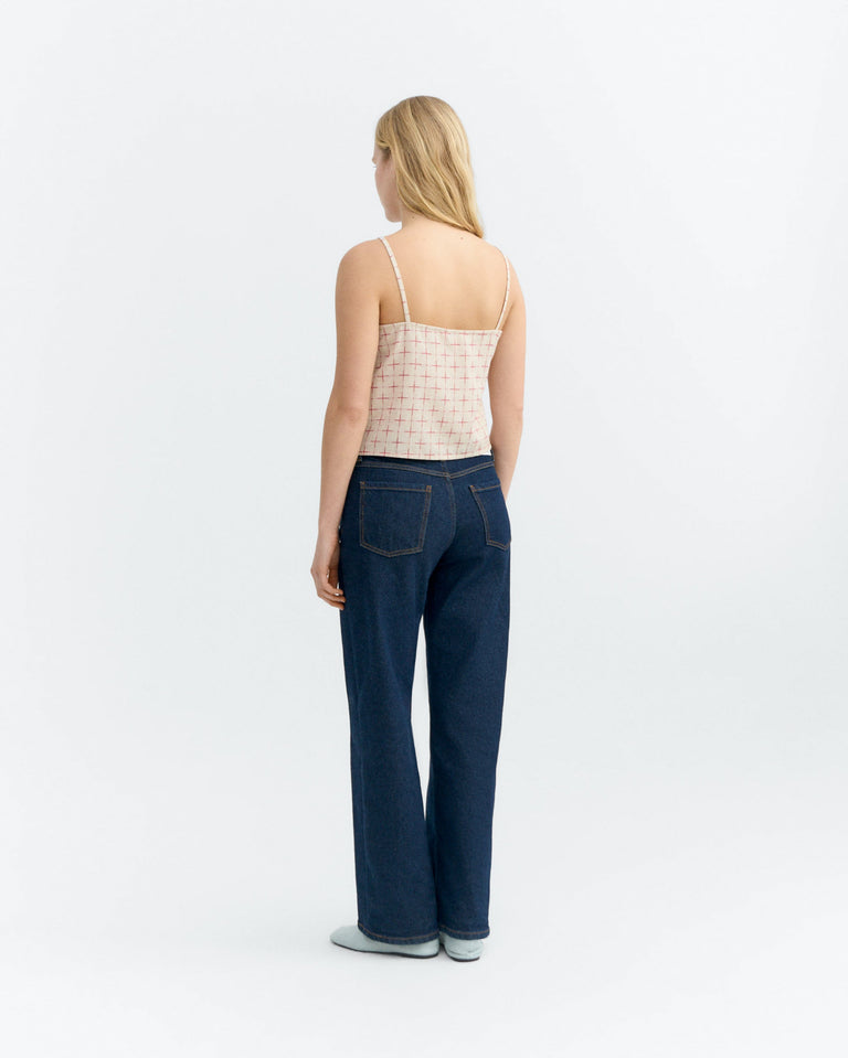 Top estampado cuadros lattice Raida sostenible - 5