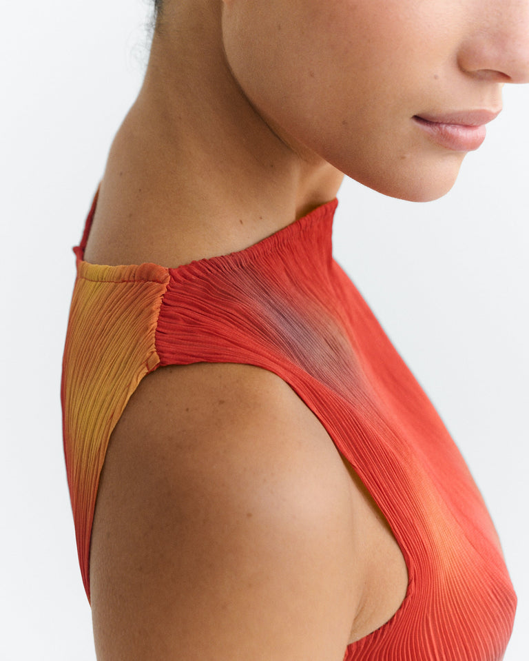 Top plisado rojo flowers Dora sostenible - 4