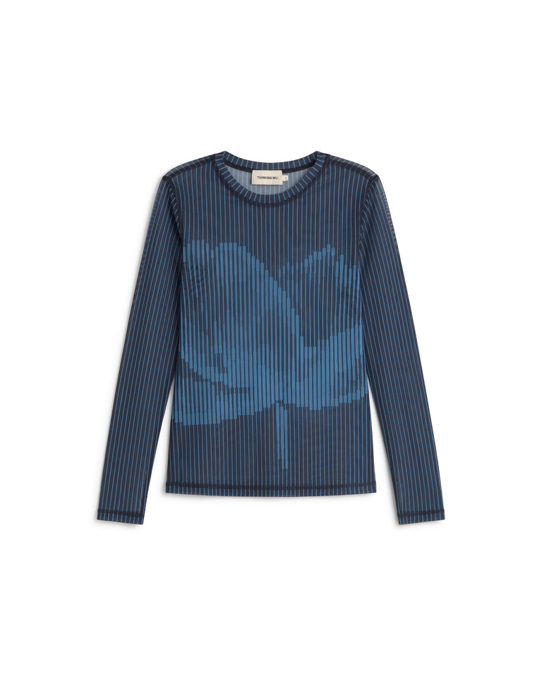Top navy transparente lotus Tere sostenible silueta - 1