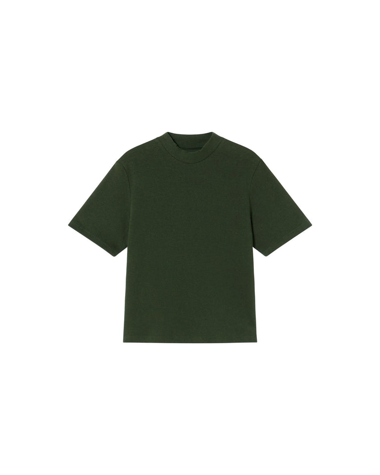 Camiseta gruesa verde hemp Aidin sostenible-silueta-1