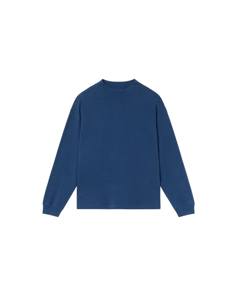 Camiseta gruesa azul hemp Freire sostenible - silueta 1