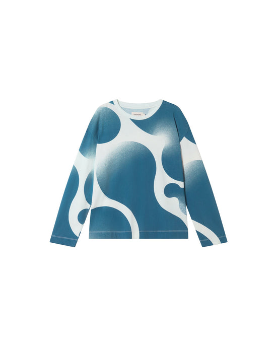 Camiseta azul spray Emily sostenible - silueta 1