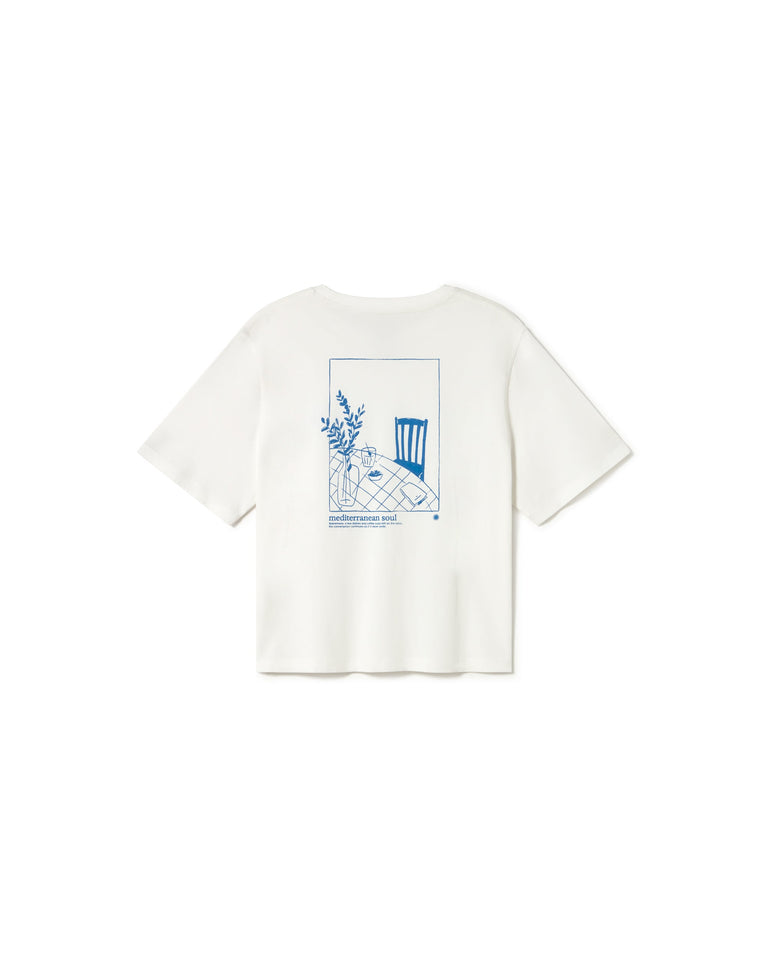 Camiseta blanca sobremesa Lucia sostenible- silueta 3