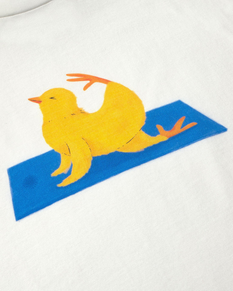 Camiseta blanca yogui animal Volta sostenible - silueta 2