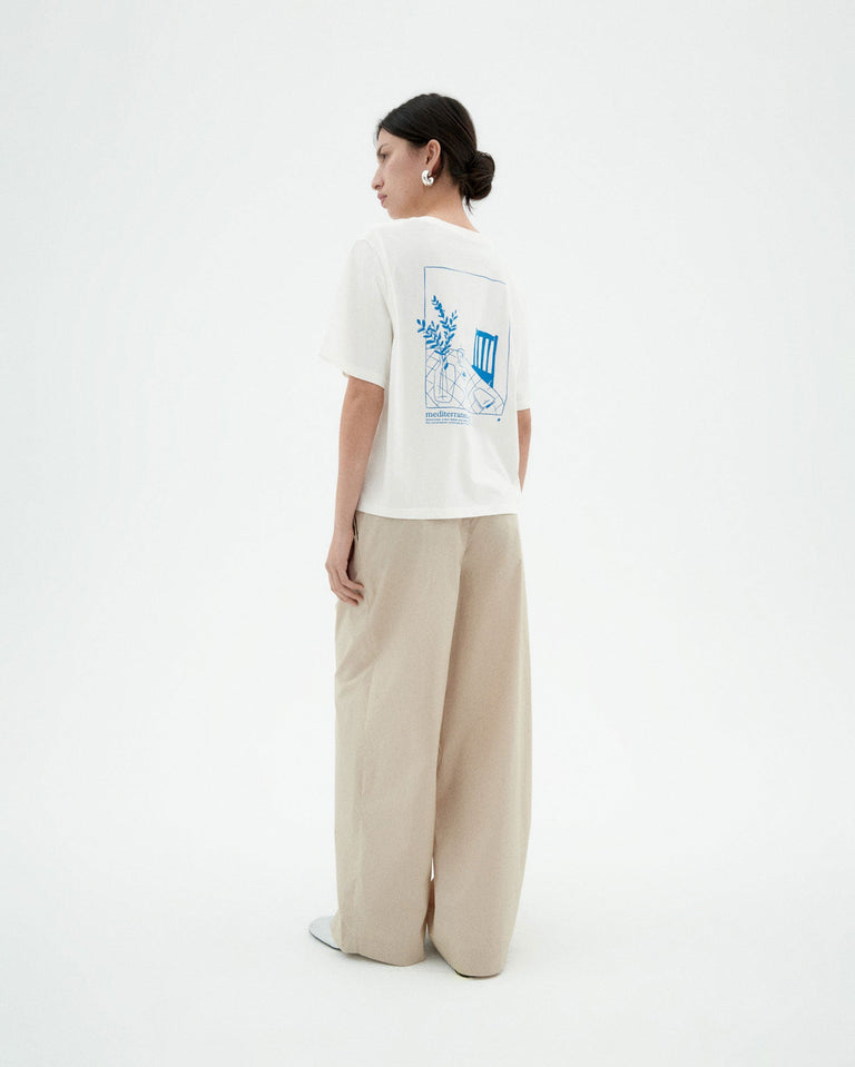 Camiseta blanca chiringuito Ida sostenible-5