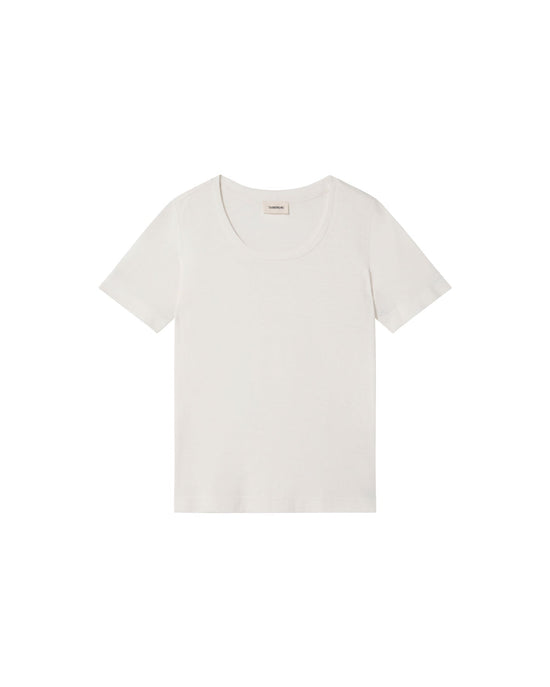 Camiseta blanca hemp Cassia sostenible-silueta-1
