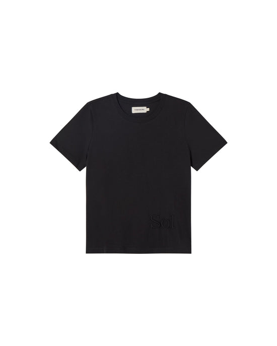 Camiseta negra sol type Ida sostenible - silueta 1