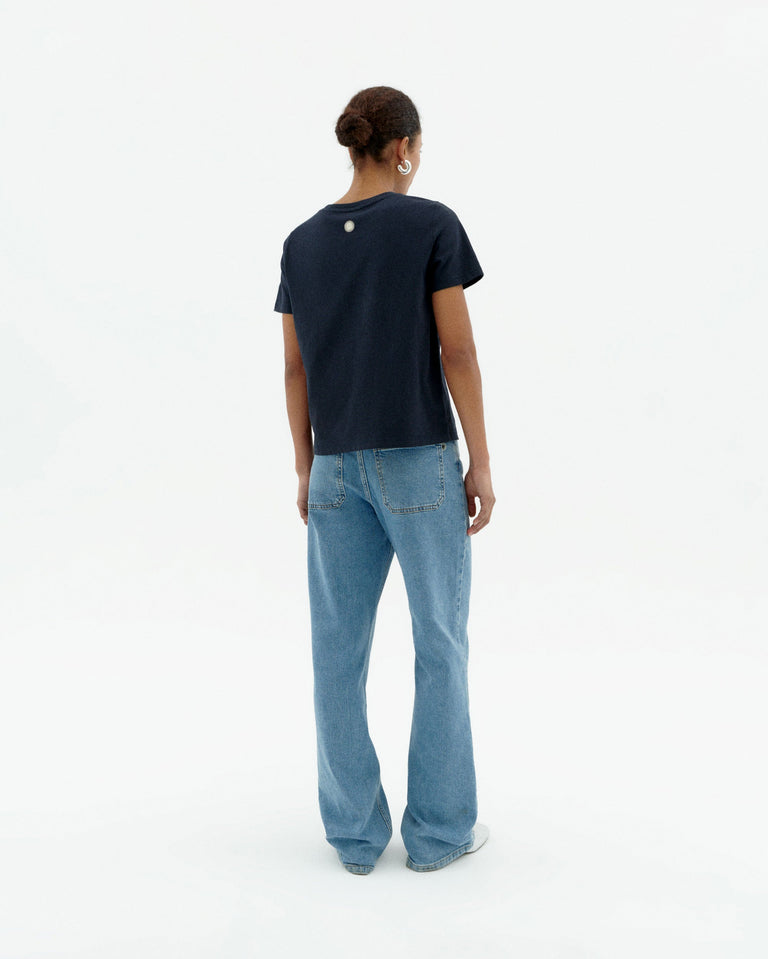 Camiseta navy classic sol Ida sostenible-4