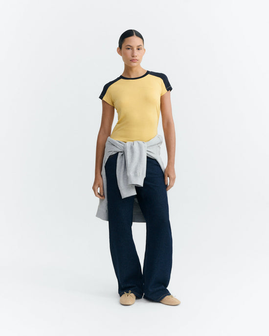 Camiseta slim amarilla Selma sostenible - 1
