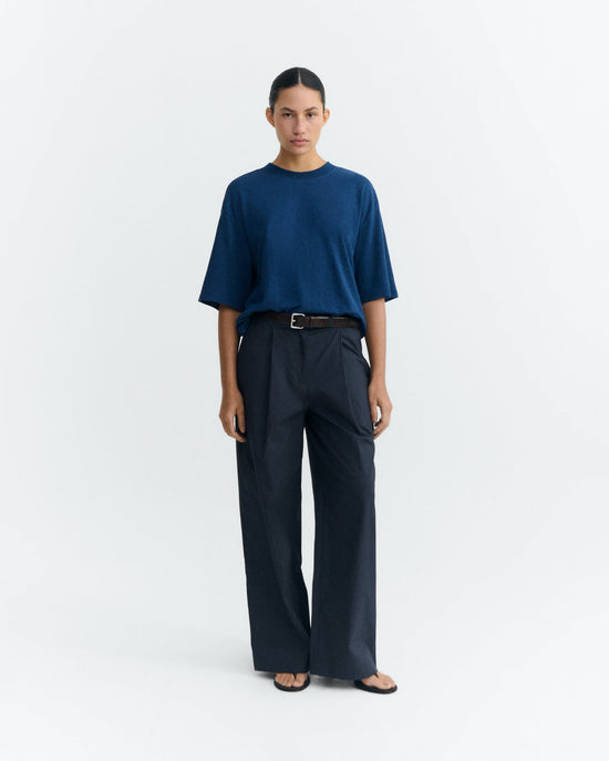 Camiseta oversize navy hemp Lena sostenible - 1