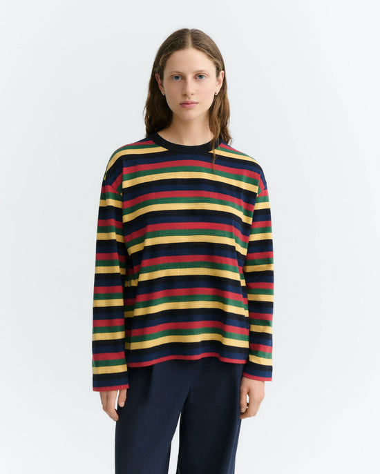 Camiseta manga larga rayas multicolor Emily R sostenible - 3