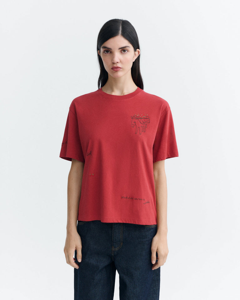 Camiseta bordada tomatera Lucia sostenible - 2