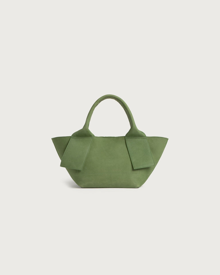 Bolso mini verde piel Pepo sostenible - silueta 2
