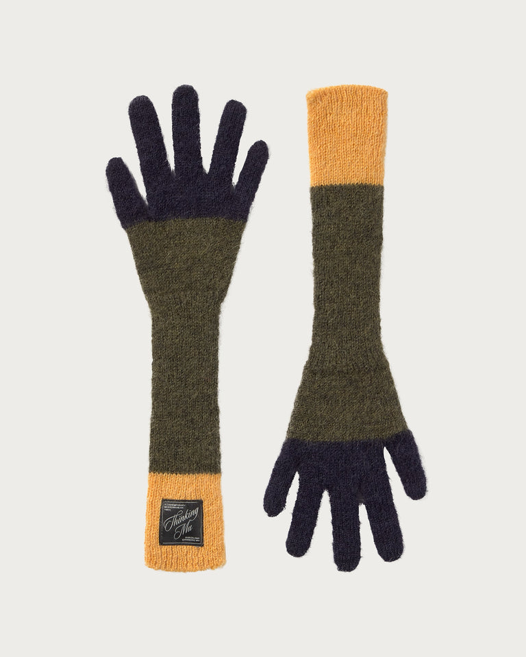 Guantes punto verde mohair Maggie sostenible silueta - 1